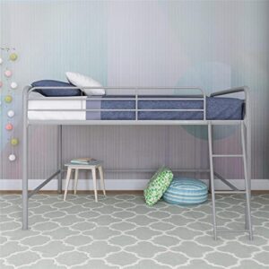 DHP Jett Junior Full Metal Loft Bed, Silver