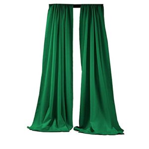 backdrop king inc, polyester poplin backdrop drape curtain panel with 4" rod pocket (emerald green, 5 feet wide x 10 feet high 2 panels)