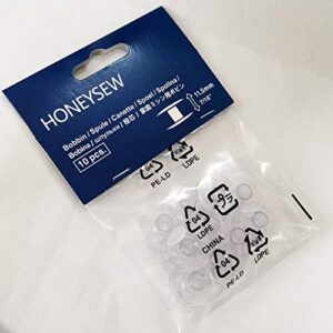 HONEYSEW SA156 Bobbins for Brother XM2701 CS6000i CS7000i GX37 XR3774 CS5055PRW XR9550PRW HC1850 CS8800PRW PE800 SE600 NQ1600E Quilting Embroidery Sewing Machine etc. Plastic Class 15 Bobbin-10pcs