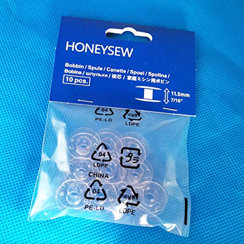 HONEYSEW SA156 Bobbins for Brother XM2701 CS6000i CS7000i GX37 XR3774 CS5055PRW XR9550PRW HC1850 CS8800PRW PE800 SE600 NQ1600E Quilting Embroidery Sewing Machine etc. Plastic Class 15 Bobbin-10pcs