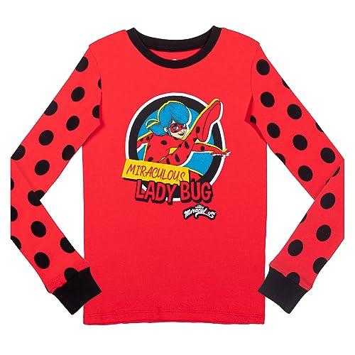 Miraculous Ladybug Little Girls Breathable Pullover Pajama Shirt & Pajamas Pants Red 6X