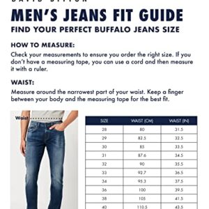 Buffalo David Bitton mens Buffalo David Bitton Ben Relaxed Tapered Denim Jeans, Dark Blue Sanded Indigo, 34W x 32L US