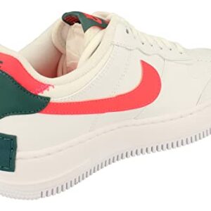 Nike Women's Basketball Shoes, White Dk Teal Green Solar Red White White, 8.5 US