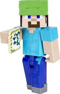 minecraft underwater steve 3.25" scale video game authentic action figure with accessory and craft-a-block