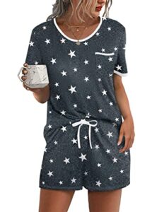 ekouaer pj shorts for women pajamas short sleeve tee and shorts lounging sleepwear