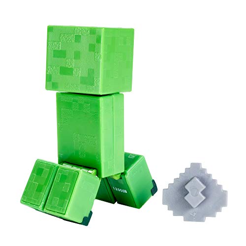 Mattel Minecraft Creeper 3.25" Scale Scale Video Game Authentic Action Figure with Accessory and Craft-a-Block