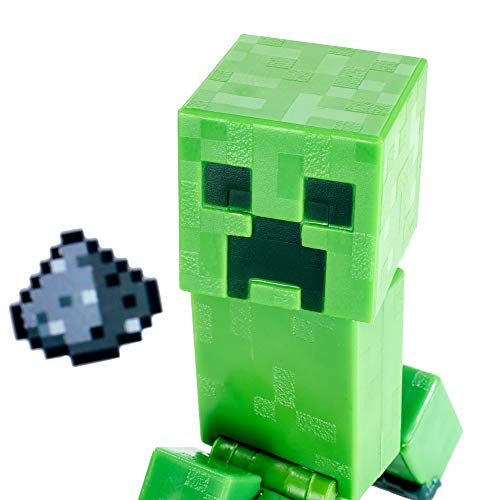 Mattel Minecraft Creeper 3.25" Scale Scale Video Game Authentic Action Figure with Accessory and Craft-a-Block