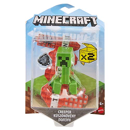 Mattel Minecraft Creeper 3.25" Scale Scale Video Game Authentic Action Figure with Accessory and Craft-a-Block