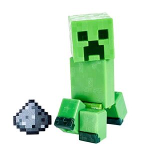 Mattel Minecraft Creeper 3.25" Scale Scale Video Game Authentic Action Figure with Accessory and Craft-a-Block