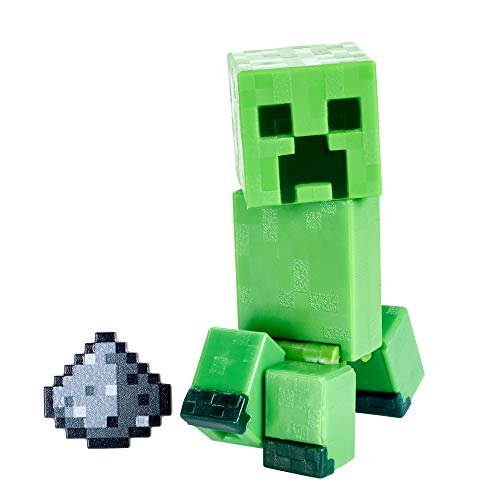 Mattel Minecraft Creeper 3.25" Scale Scale Video Game Authentic Action Figure with Accessory and Craft-a-Block