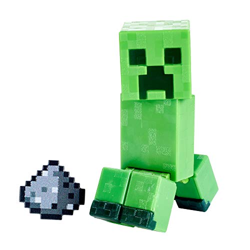 Mattel Minecraft Creeper 3.25" Scale Scale Video Game Authentic Action Figure with Accessory and Craft-a-Block