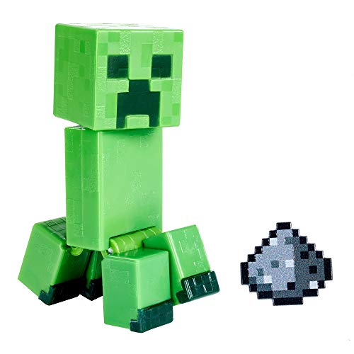 Mattel Minecraft Creeper 3.25" Scale Scale Video Game Authentic Action Figure with Accessory and Craft-a-Block