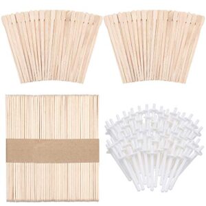 250 pieces wax applicator sticks wood craft sticks for hair removal eyebrow wood spatulas applicator large small wooden waxing sticks and 50 pieces nose wax applicators sticks for nose hair removal