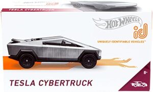 hot wheels id tesla cybertruck 1:64th scale diecast vehicle ages 8+ silver color