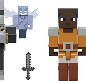 Minecraft Dungeons 3.25" Figures 2-Pk Battle Figures, Great for Playing, Trading, and Collecting, Action and Battle Toy for Boys and Girls Age 6 and Older