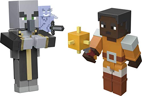 Minecraft Dungeons 3.25" Figures 2-Pk Battle Figures, Great for Playing, Trading, and Collecting, Action and Battle Toy for Boys and Girls Age 6 and Older