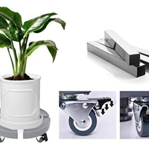 Adjustable Plant Stand (15-20’’) with Wheels Large Potted Planter Plant Stand on Wheels Pound Heavy Duty Plant Dolly Movable Plant Caddy Adjustable Rolling Tray Coaster…