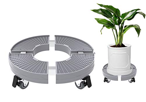 Adjustable Plant Stand (15-20’’) with Wheels Large Potted Planter Plant Stand on Wheels Pound Heavy Duty Plant Dolly Movable Plant Caddy Adjustable Rolling Tray Coaster…