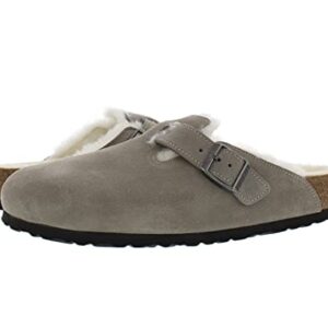 Birkenstock Men's Boston Shearling Sandals, Stone Coin/Natural, Grey, 11 Medium US