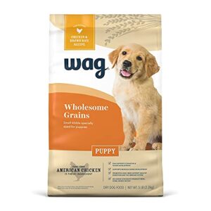 amazon brand - wag dry dog puppy food, chicken and brown rice, 5 lb