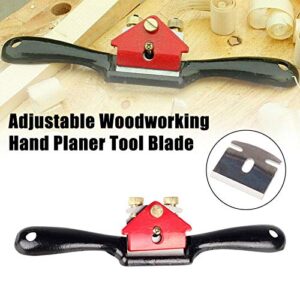 Block Planer+Adjustable SpokeShave Woodworking Set, Metal 45 Degree Manual Wood Planer Plane & Flat Base Metal Blade SpokeShave DIY Woodworking Craft Hand Tool