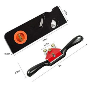 Block Planer+Adjustable SpokeShave Woodworking Set, Metal 45 Degree Manual Wood Planer Plane & Flat Base Metal Blade SpokeShave DIY Woodworking Craft Hand Tool