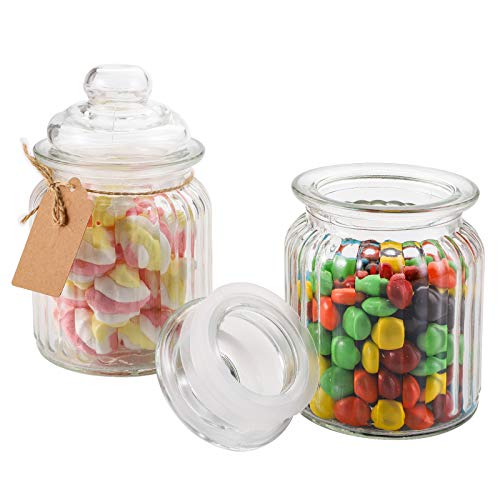 TOPZEA 12 Pack Glass Favor Jars with Airtight Lids, 8 oz Clear Glass Sugar Spice Containers Candy Apothecary Jar, Decorative Candle Holder Kitchen Food Storage Canisters for Coffee, Jam, Tea, Nuts