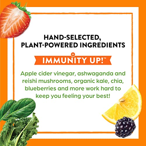 Greens Powder + Superfoods Immune Support, Orgain Organic Immunity Up! Powder, Orange Tangerine - Vitamin D, Vitamin C, Zinc, Apple Cider Vinegar, Probiotics, Ashwagandha & Reishi Mushrooms - 0.62lb