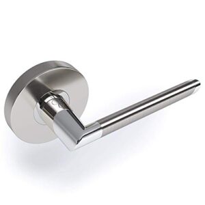 concordia 1001 - inactive dummy door handle door lever in satin nickel - polished chrome finish - dummy right