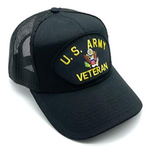 Infinite Hats US Army Veteran Patch Mesh Adjustable Baseball Cap (Black)