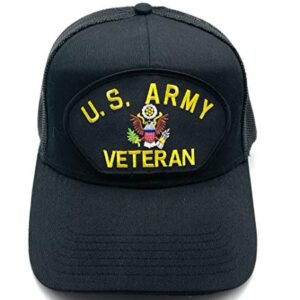 Infinite Hats US Army Veteran Patch Mesh Adjustable Baseball Cap (Black)