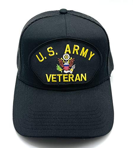 Infinite Hats US Army Veteran Patch Mesh Adjustable Baseball Cap (Black)