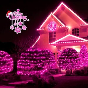 JMEXSUSS 4 Pack 50 LED Fairy Lights Battery Operated 16.1ft Pink Fairy Lights Indoor Outdoor Waterproof for Gifts Weeding Birthday Christmas Decorations