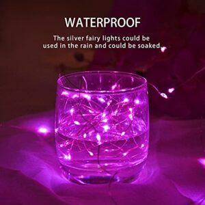 JMEXSUSS 4 Pack 50 LED Fairy Lights Battery Operated 16.1ft Pink Fairy Lights Indoor Outdoor Waterproof for Gifts Weeding Birthday Christmas Decorations