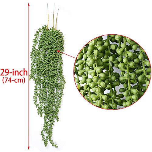 3pcs Artificial Fake String of Pearls Plant Faux Fake Hanging Succulents Plants