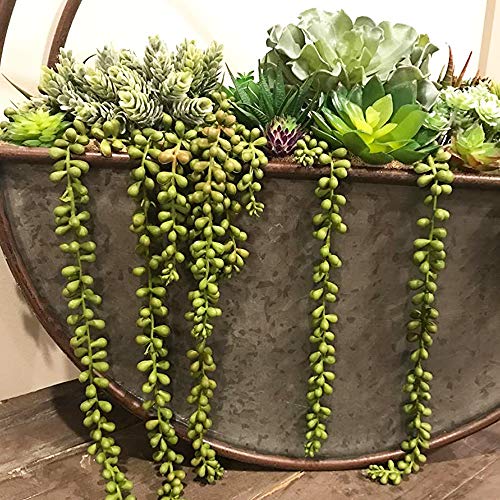 3pcs Artificial Fake String of Pearls Plant Faux Fake Hanging Succulents Plants