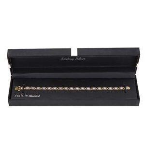 La4ve Diamonds 1/4 Carat Diamond Tennis Bracelets for Women, Yellow Gold-plated Sterling Silver Cross Link Diamond Friendship Bracelets (I-J, I3) Gifts Jewelry for Women and Girls