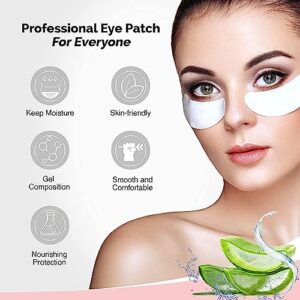 GreenLife 100 pairs 100% Naturel Eyelash Extension Under Eye Gel Pads patches kit Collagen with Aloe Vera Hydrogel Eye Patches set for Eyelash Extension Supplies Tools - 100 Pairs With Box