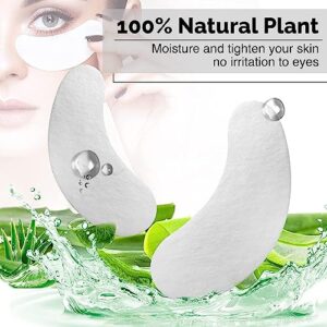 GreenLife 100 pairs 100% Naturel Eyelash Extension Under Eye Gel Pads patches kit Collagen with Aloe Vera Hydrogel Eye Patches set for Eyelash Extension Supplies Tools - 100 Pairs With Box