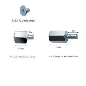 M.2 SSD Mounting Screws Kit for Asus/msi Motherboards， with Nvme m2 Cooling pad