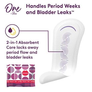 One by Poise Panty Liners (2-in-1 Period & Bladder Leakage Daily Liner), Long, Extra Coverage for Period Flow, Very Light Absorbency for Bladder Leaks, 150 Count (3 Pack of 50)