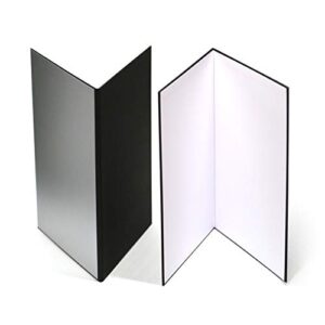 (2 pcs) light reflector 3 in 1 photography reflector cardboard,a3 (17x12 inch) size folding light diffuser board for still life, product and food photo shooting - black, silver and white, 2 pack