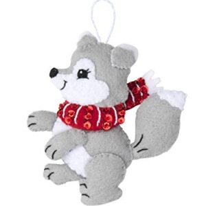 Bucilla, Christmas Dogs, Felt Applique Ornament Kit, Set of 6