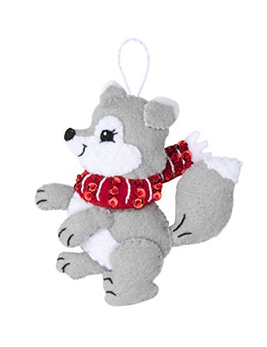 Bucilla, Christmas Dogs, Felt Applique Ornament Kit, Set of 6