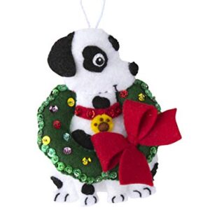 Bucilla, Christmas Dogs, Felt Applique Ornament Kit, Set of 6