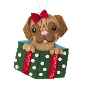 Bucilla, Christmas Dogs, Felt Applique Ornament Kit, Set of 6