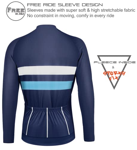 CEROTIPOLAR Standard Fit Cycling Bike Jerseys Fleeced, Fall Winter Long Sleeve Bicycle Jackets