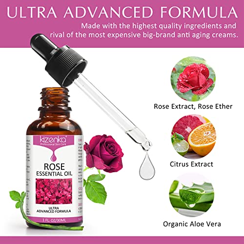 Rose Essential Oil, Face Rose Oil, Moisturizer Rose Oil, Anti Ageing & Anti Wrinkle Serum, Rose oil for Face, Skin Care - 30ml