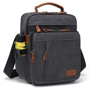 estarer mens messenger 13.3 inch laptop bag, water-resistant canvas computer briefcase satchel work shoulder bag purse