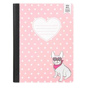 Yoobi Composition Notebook Set - 3 Pack of Composition Notebooks, 100 Sheets Each, Kids Notebooks College Ruled - Rainbow, Frenchie Polka Dot, Pando Unicorn Notebooks - 7.5" x 9.75", 3 Pack